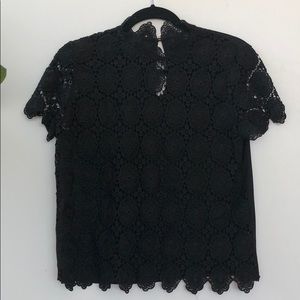 Who What Wear Black Top with sheer back